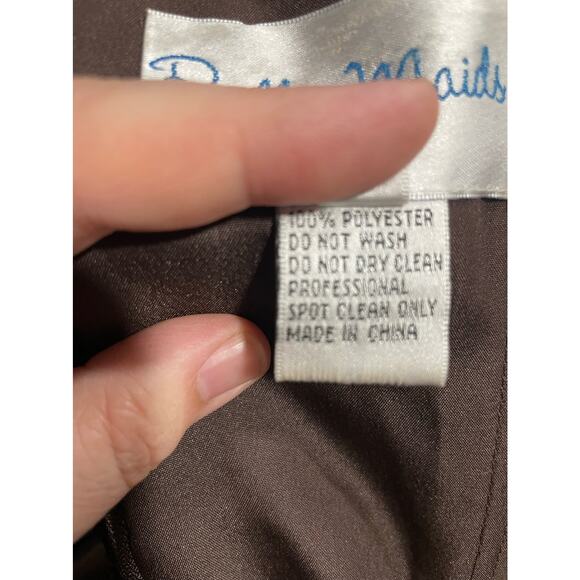 Pretty Maids Strapless Cocktail Dress Womens 10 Pleated Silky Mini Dress Brown - Picture 10 of 11